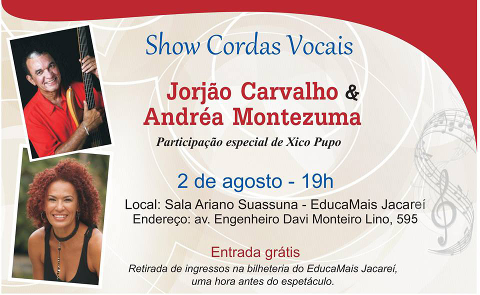 Jorjão Carvalho e Andrea Montezuma apresentam show ‘Cordas Vocais’ em Jacareí