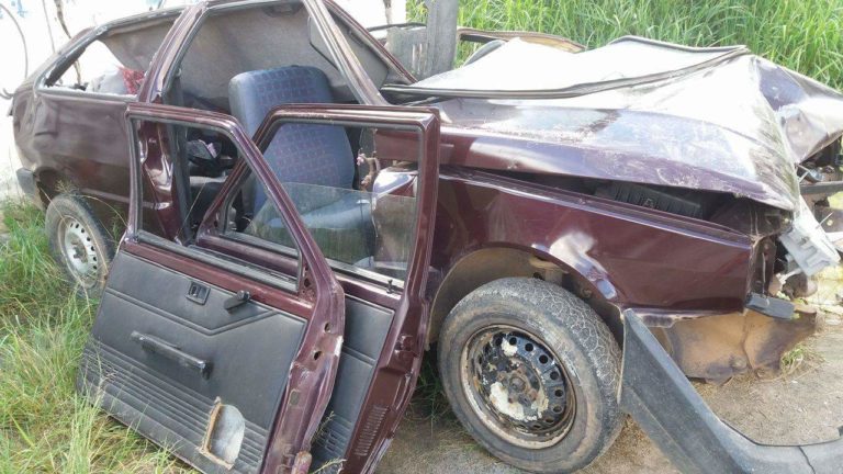 Mulher morre após carro em que ela estava bater em um poste