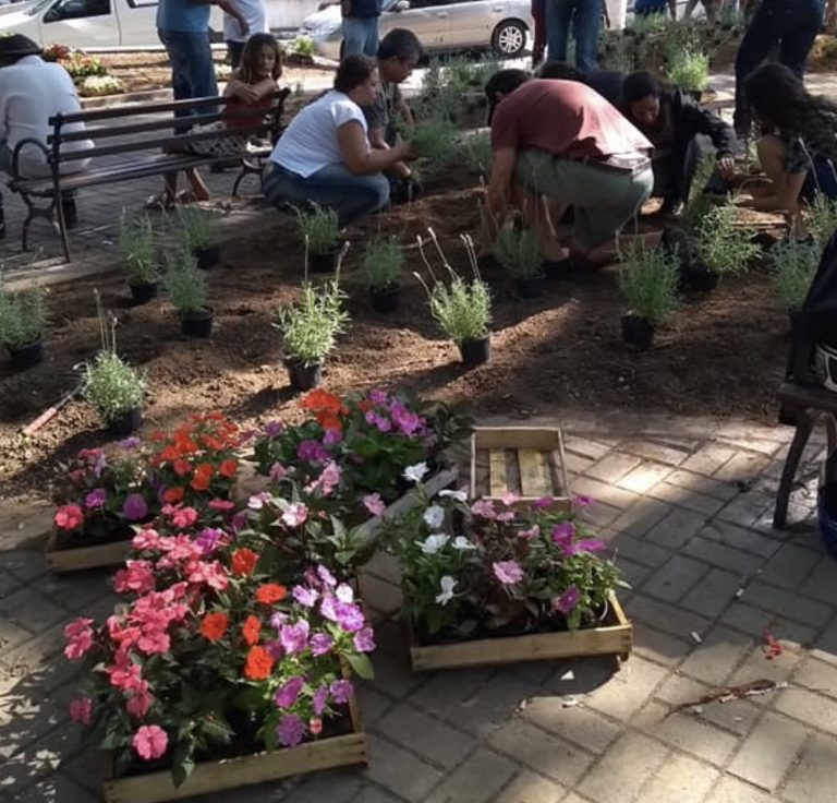 Alunos de Jardinagem revitalizam Praça Raul Chaves