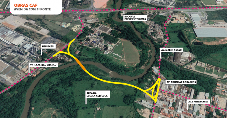 Jacareí dá início à construção da terceira ponte sobre o Rio Paraíba