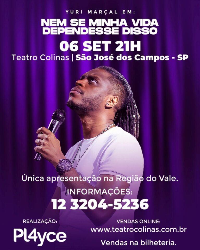 Humorista Yuri Marçal faz espetáculo no Teatro Colinas