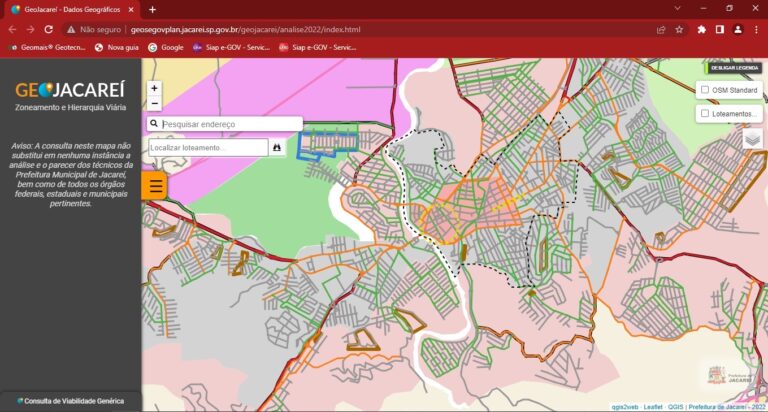 Jacareí disponibiliza mapas interativos para consulta pela internet