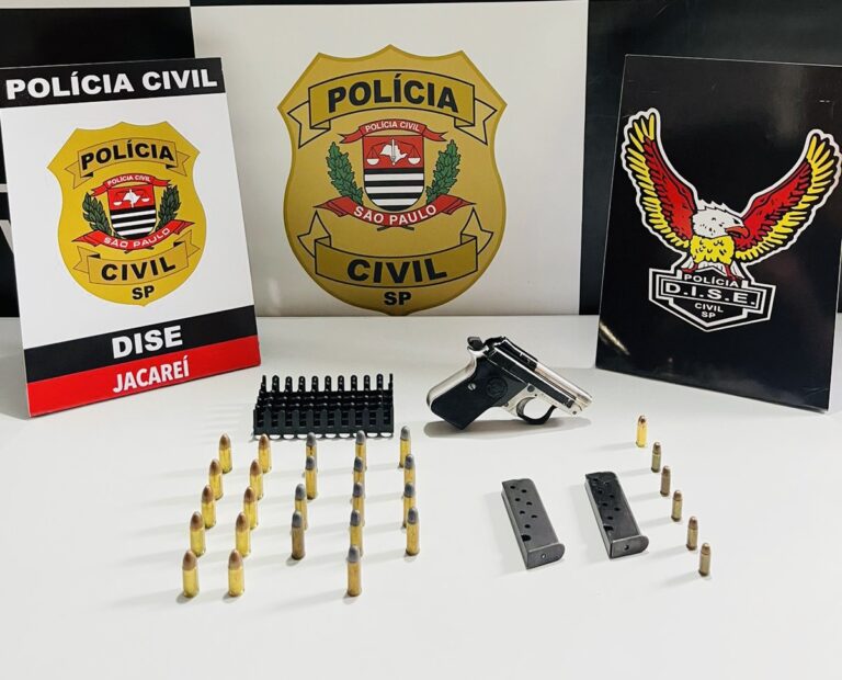 Polícia Civil cumpre mandado de busca e prende homem com pistola dentro de casa em Jacareí