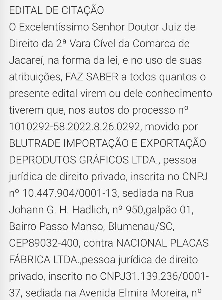 Edital de Citação